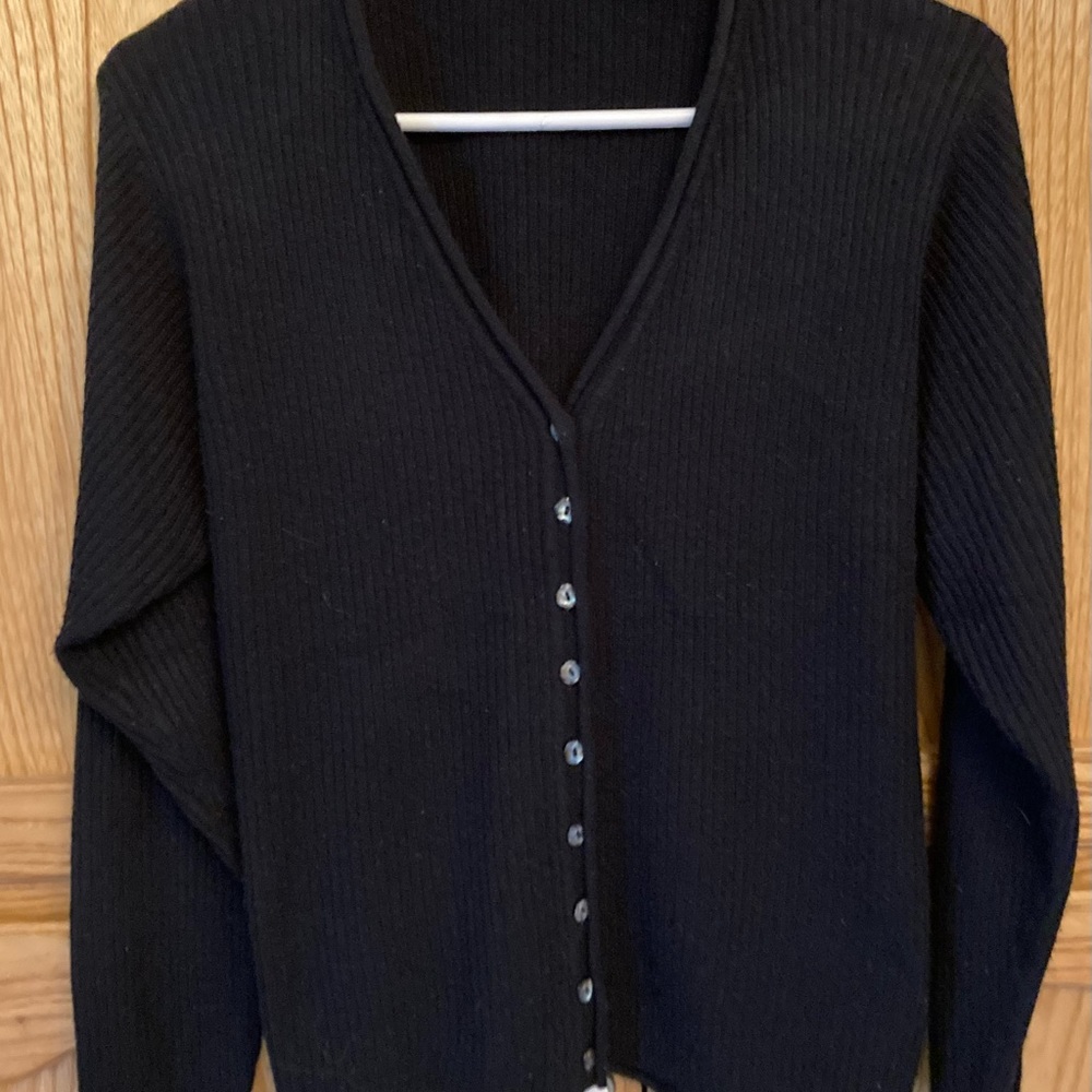 Black button down sweater